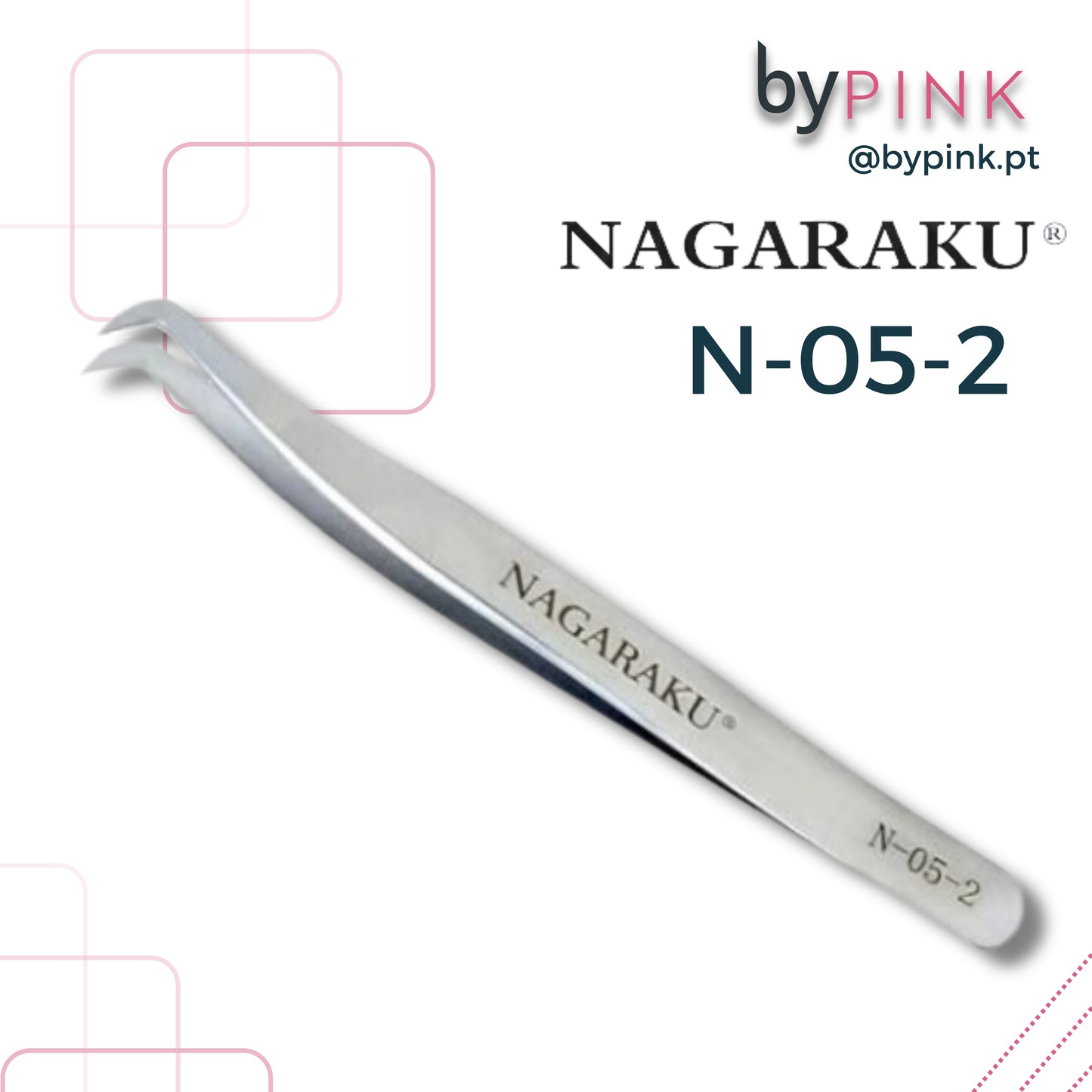 Pinças de Extensão Cílios, Aço Inoxidável NAGARAKU N-05-2
