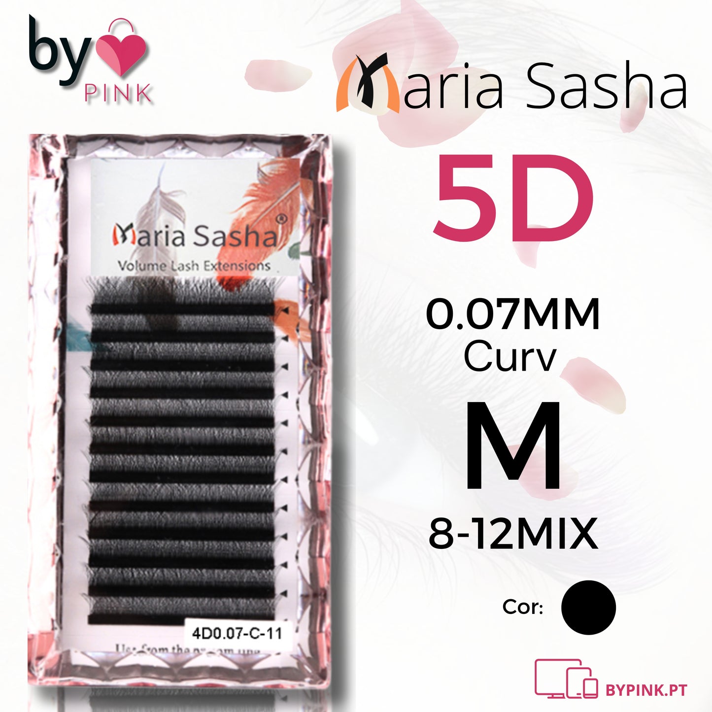 Maria Sasha - 5D ,Curvatura M , 0.07MM, 8-12 MIX