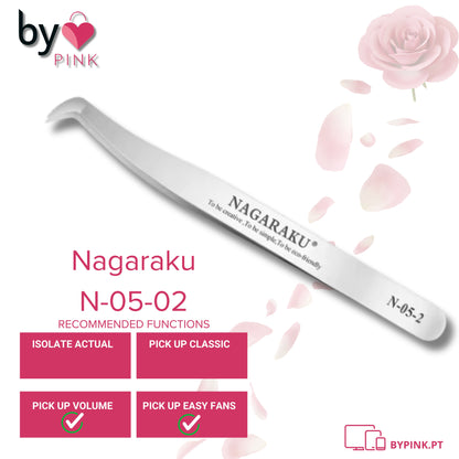 Pinças de Extensão Cílios, Aço Inoxidável NAGARAKU N-05-2