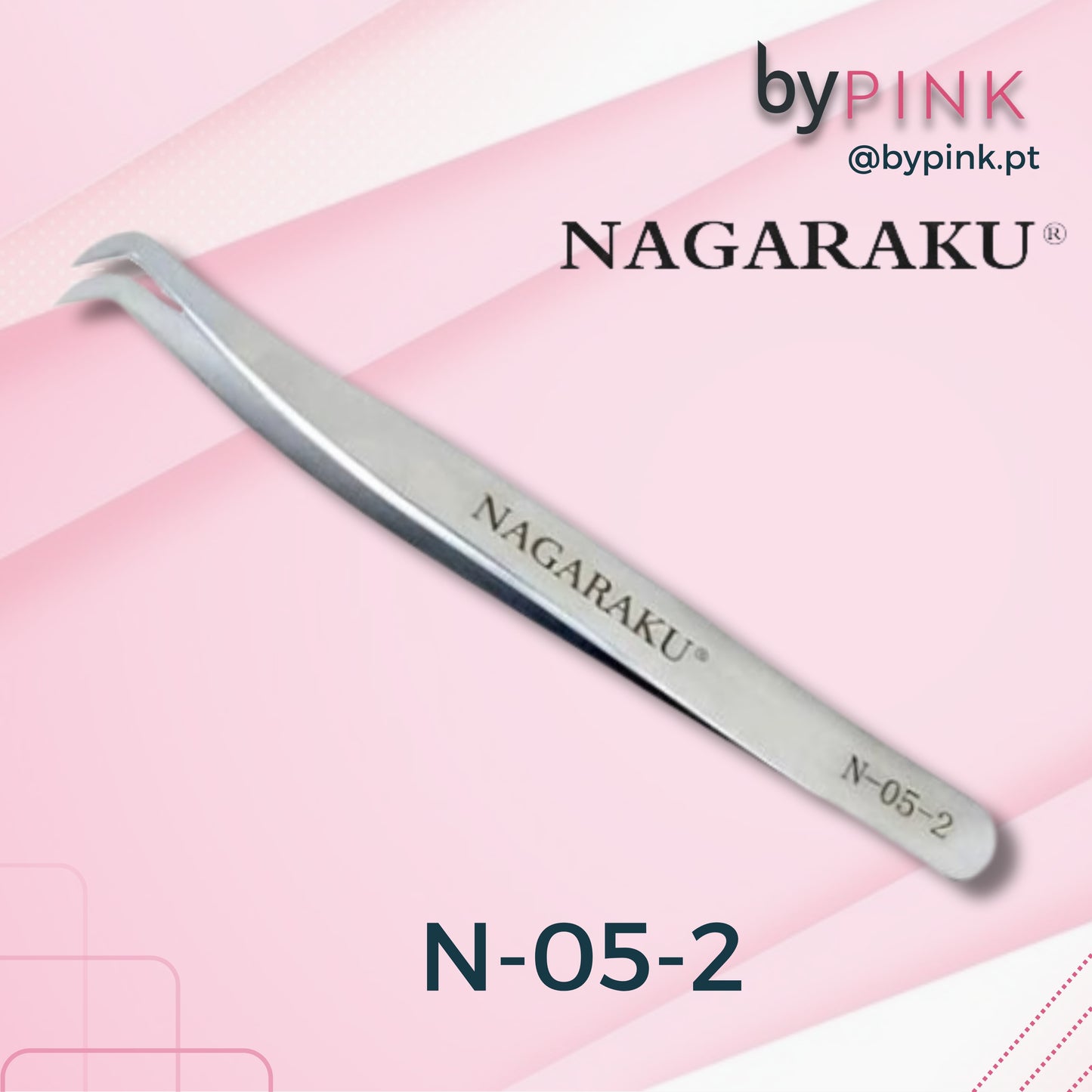 Pinças de Extensão Cílios, Aço Inoxidável NAGARAKU N-05-2